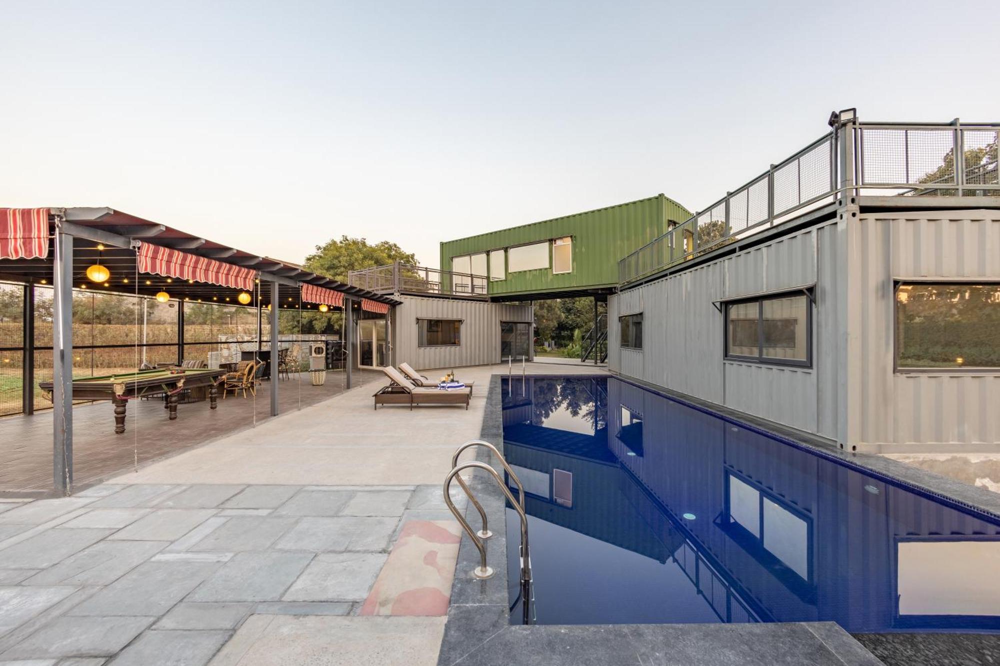 Elivaas Hidden Oasis 4Bhk With Pool, Mud House & Container House Villa Dhauj Exterior foto