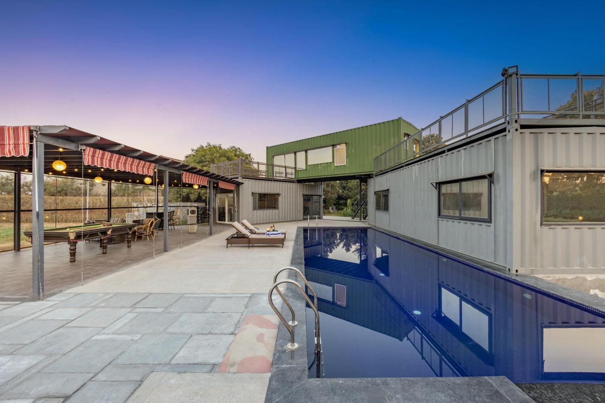 Elivaas Hidden Oasis 4Bhk With Pool, Mud House & Container House Villa Dhauj Exterior foto
