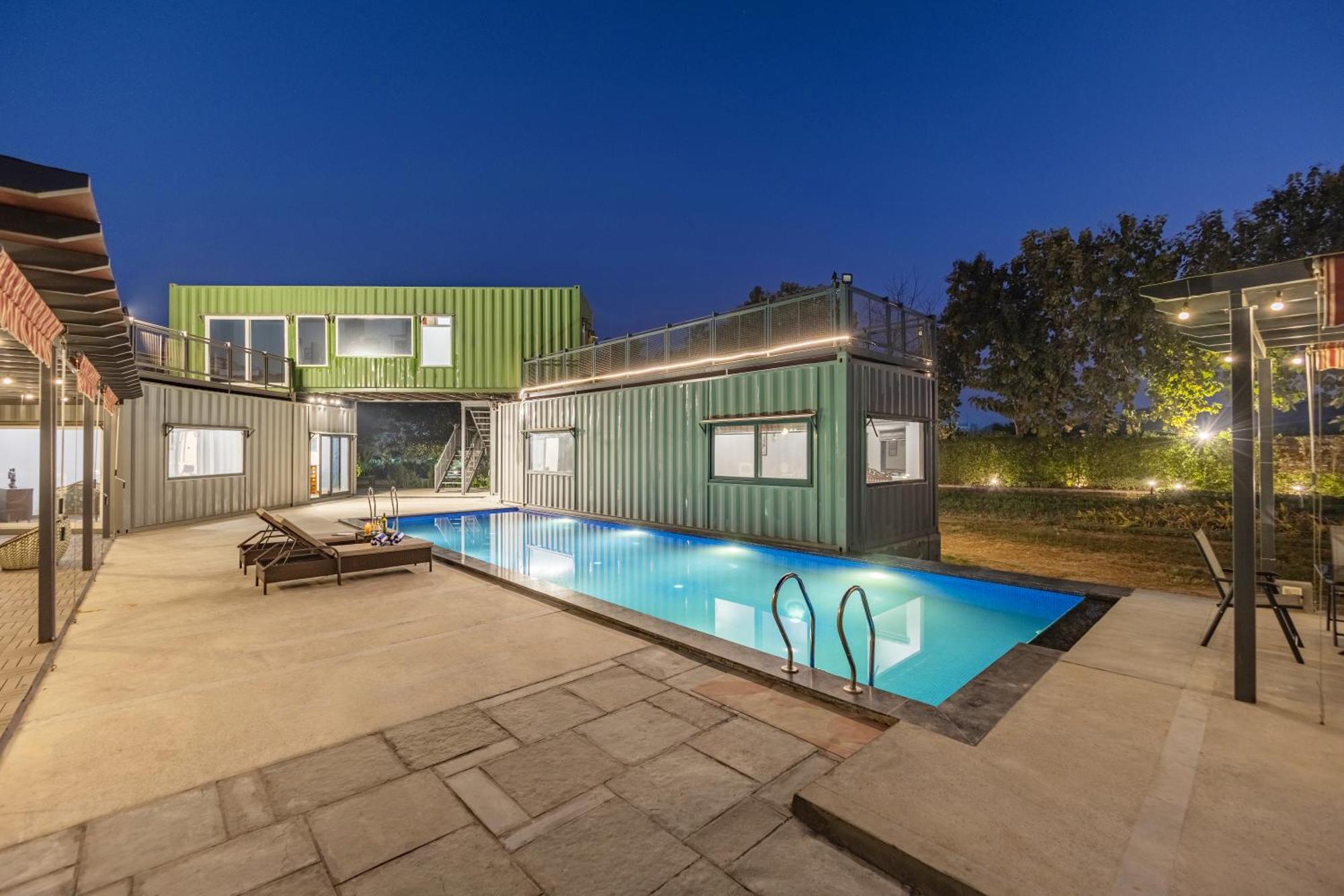 Elivaas Hidden Oasis 4Bhk With Pool, Mud House & Container House Villa Dhauj Exterior foto