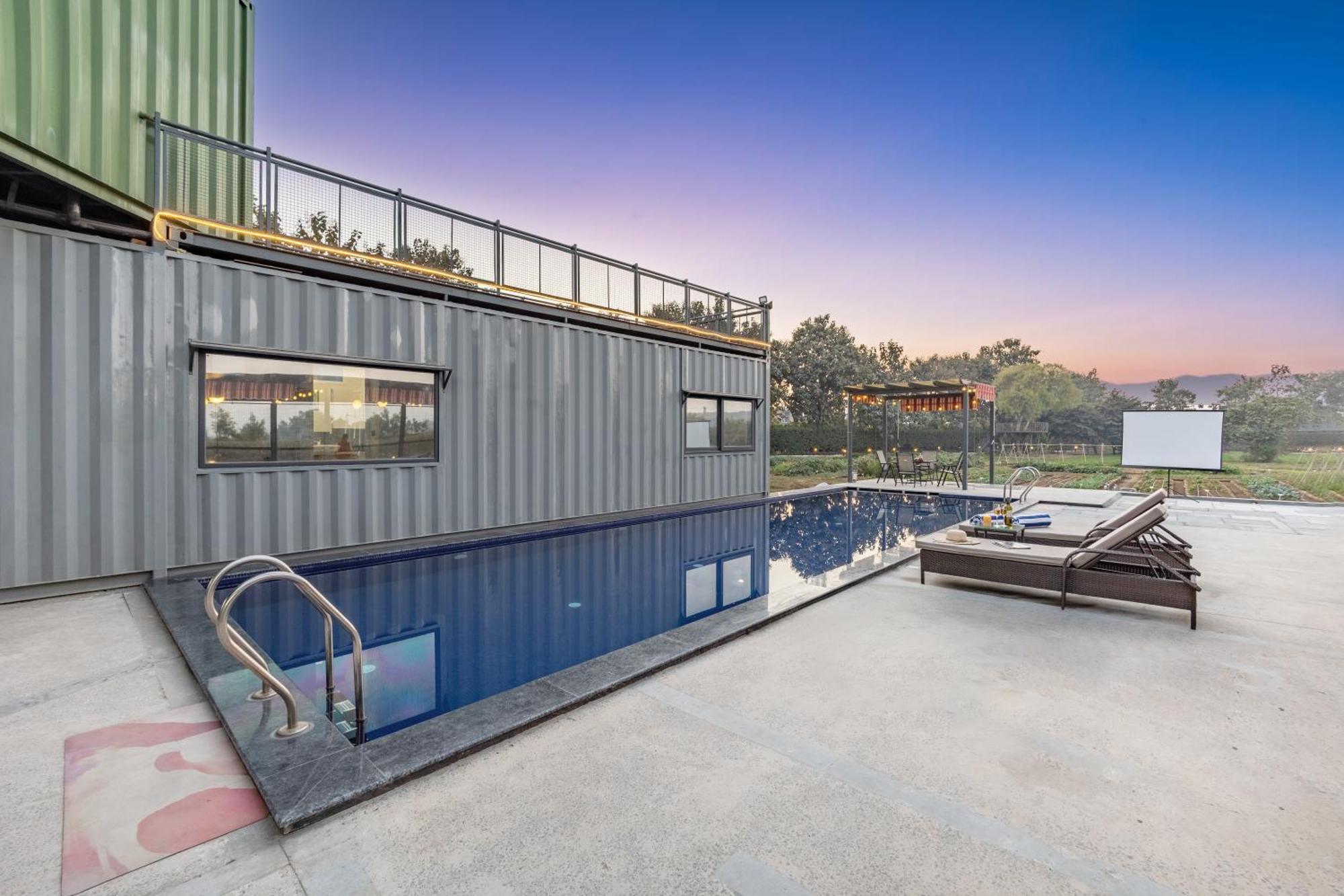 Elivaas Hidden Oasis 4Bhk With Pool, Mud House & Container House Villa Dhauj Exterior foto