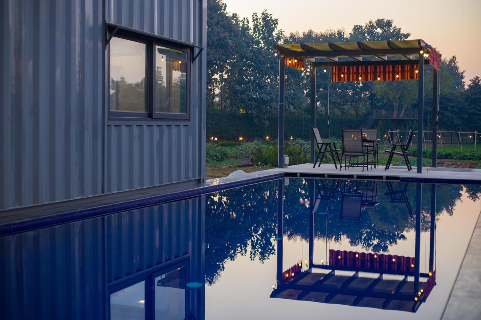Elivaas Hidden Oasis 4Bhk With Pool, Mud House & Container House Villa Dhauj Exterior foto
