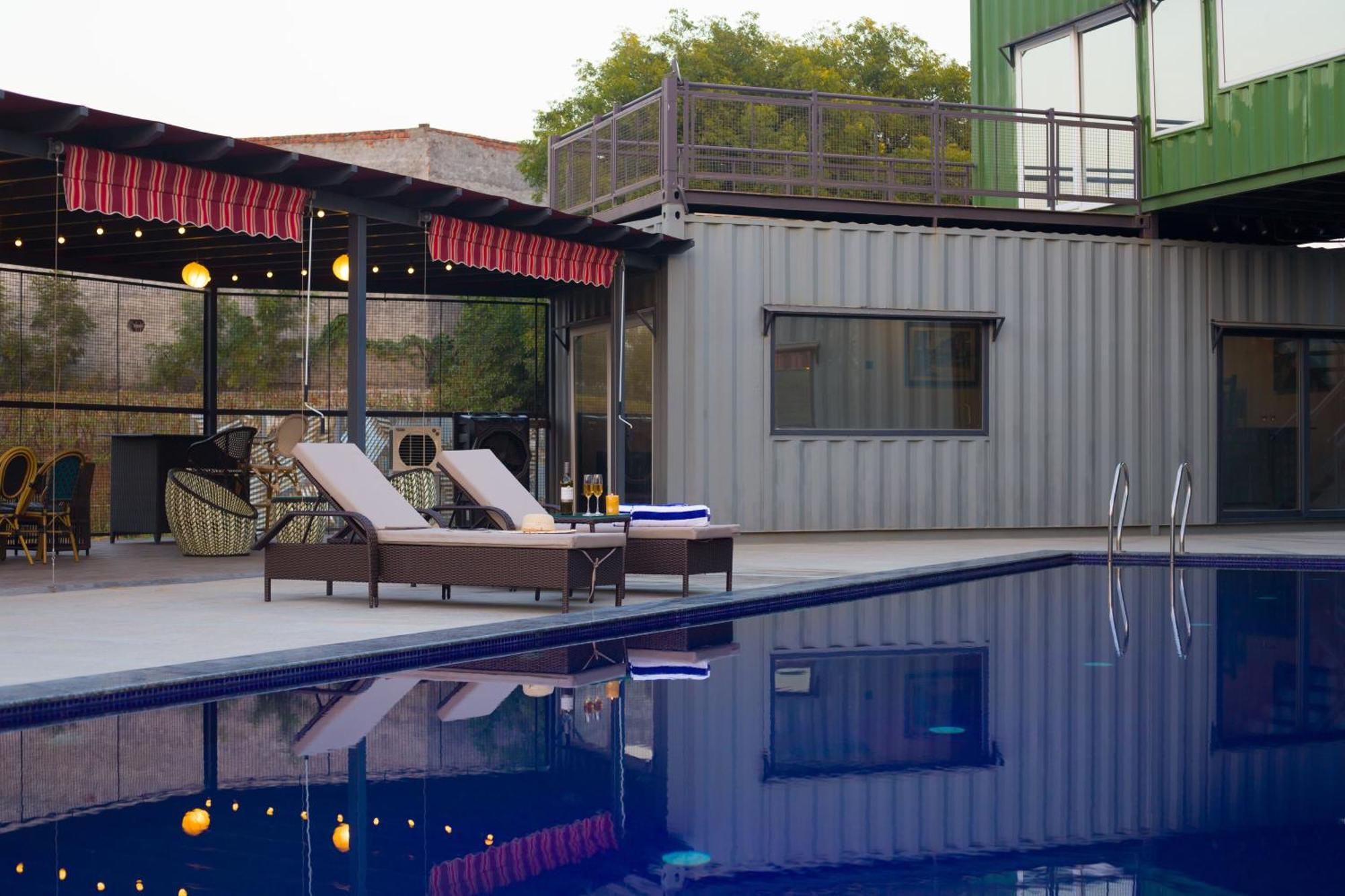 Elivaas Hidden Oasis 4Bhk With Pool, Mud House & Container House Villa Dhauj Exterior foto