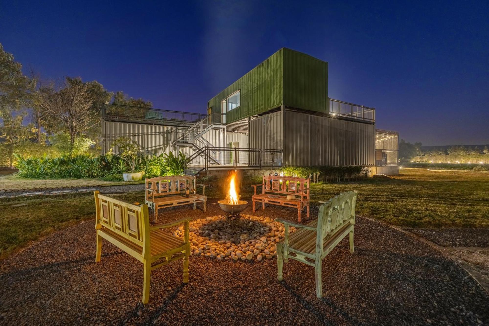 Elivaas Hidden Oasis 4Bhk With Pool, Mud House & Container House Villa Dhauj Exterior foto