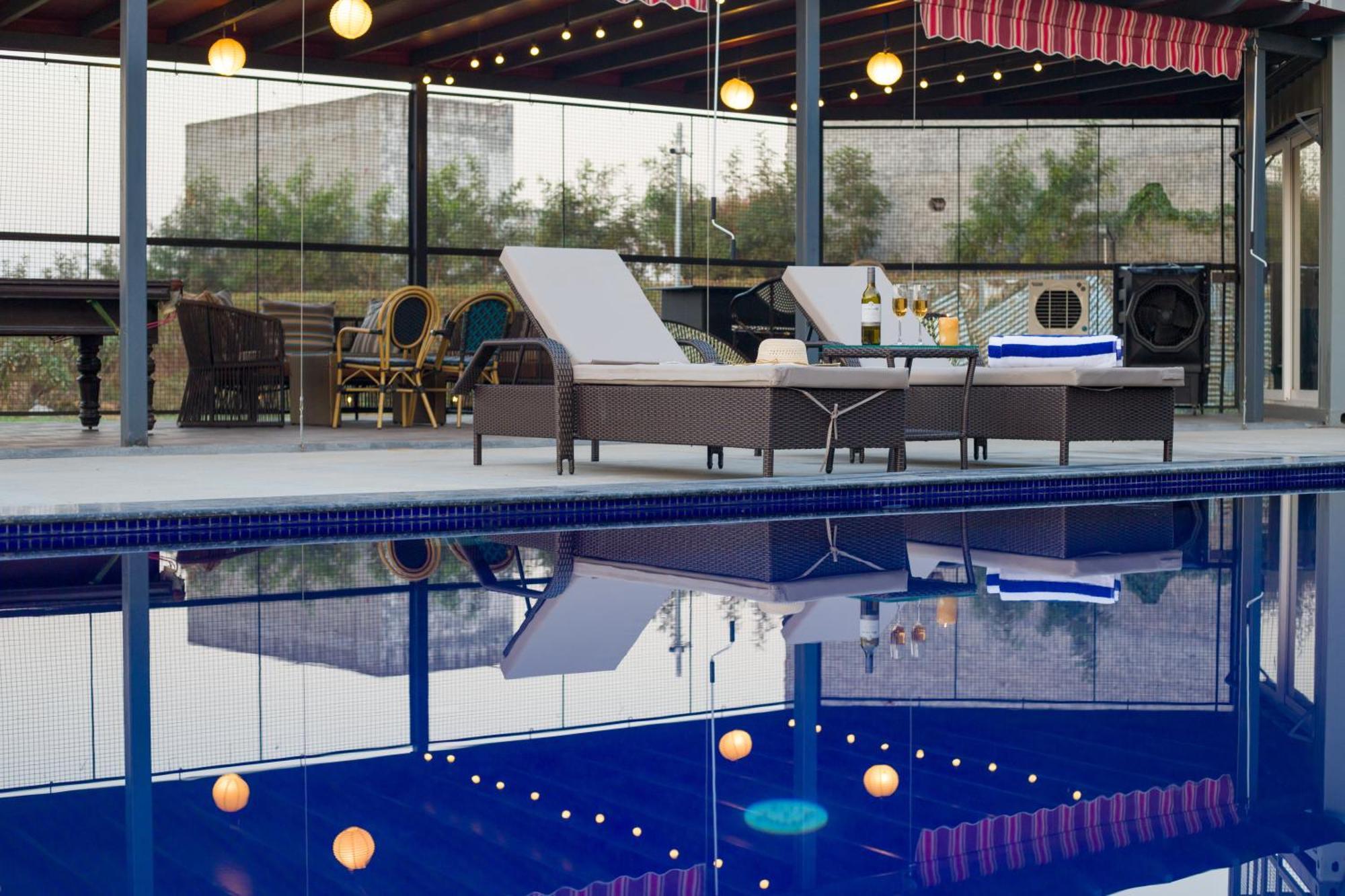 Elivaas Hidden Oasis 4Bhk With Pool, Mud House & Container House Villa Dhauj Exterior foto