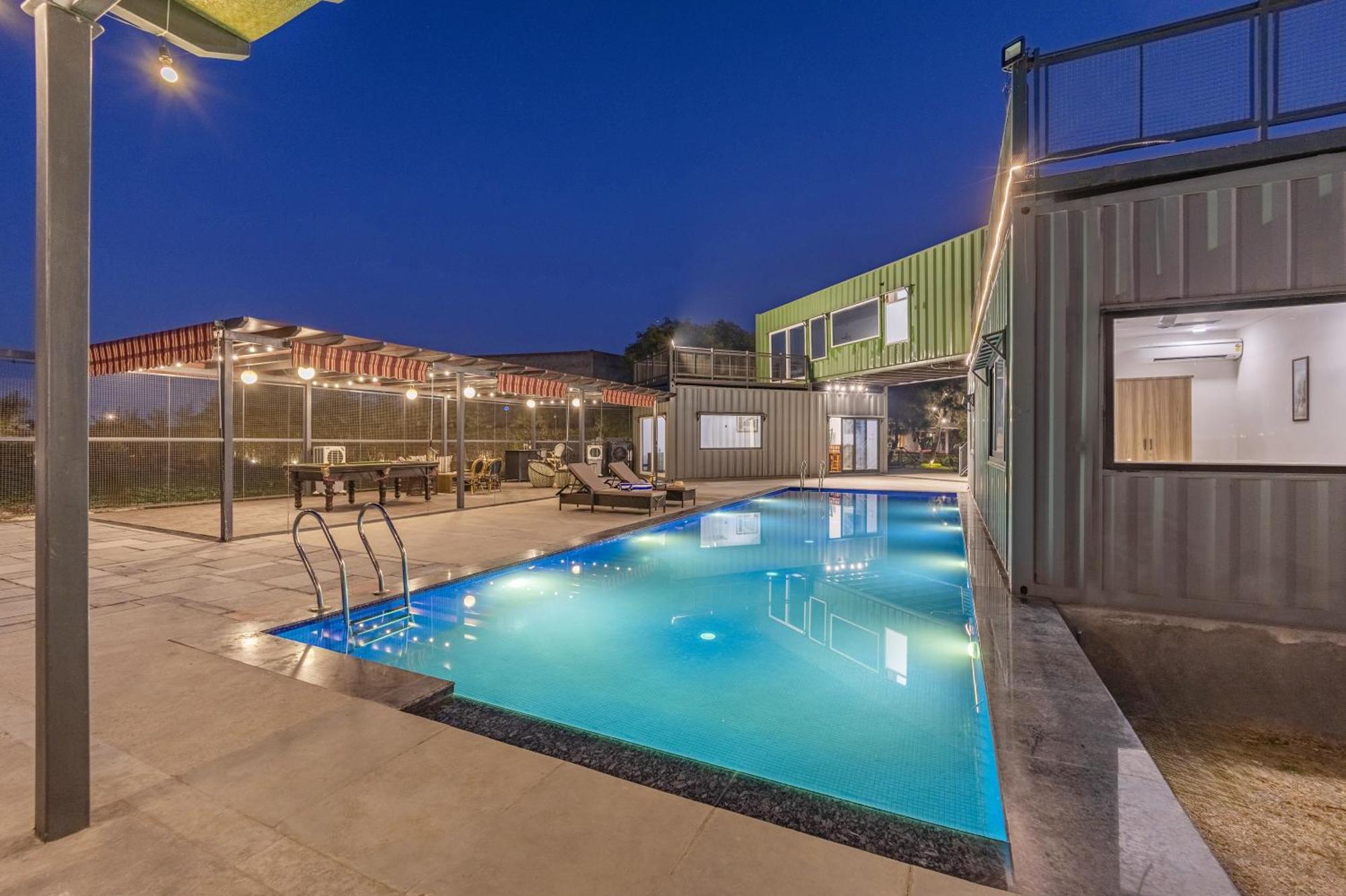 Elivaas Hidden Oasis 4Bhk With Pool, Mud House & Container House Villa Dhauj Exterior foto
