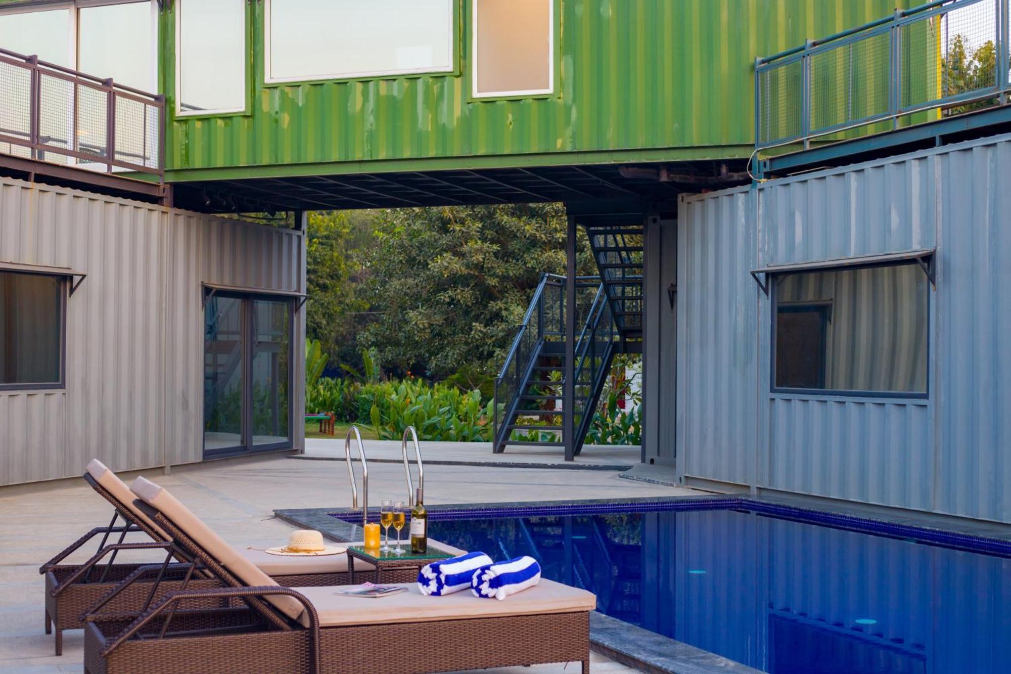 Elivaas Hidden Oasis 4Bhk With Pool, Mud House & Container House Villa Dhauj Exterior foto