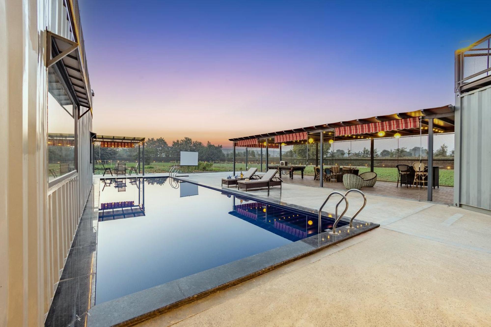 Elivaas Hidden Oasis 4Bhk With Pool, Mud House & Container House Villa Dhauj Exterior foto