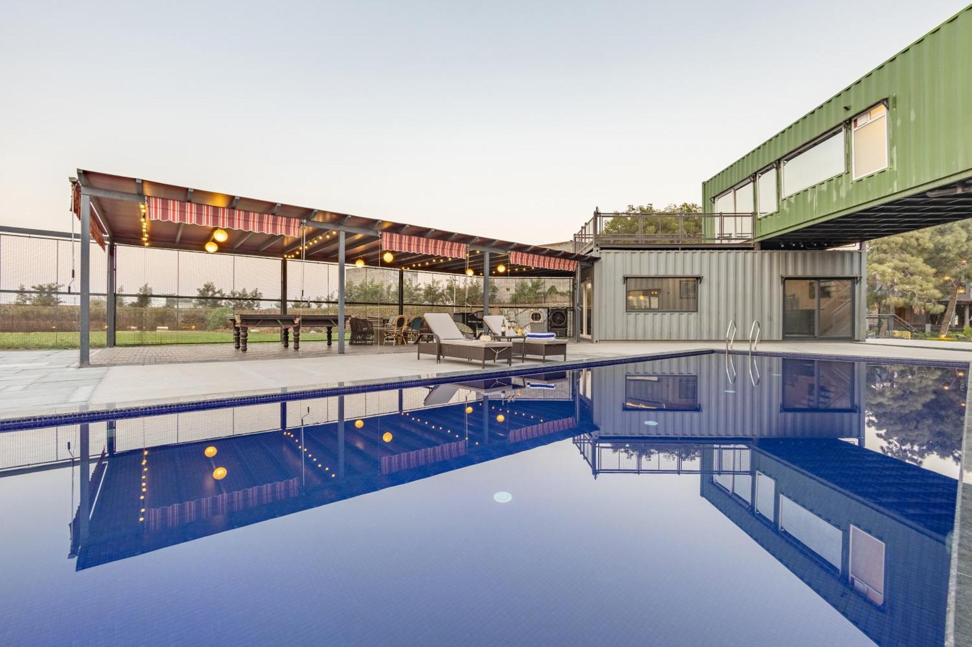 Elivaas Hidden Oasis 4Bhk With Pool, Mud House & Container House Villa Dhauj Exterior foto