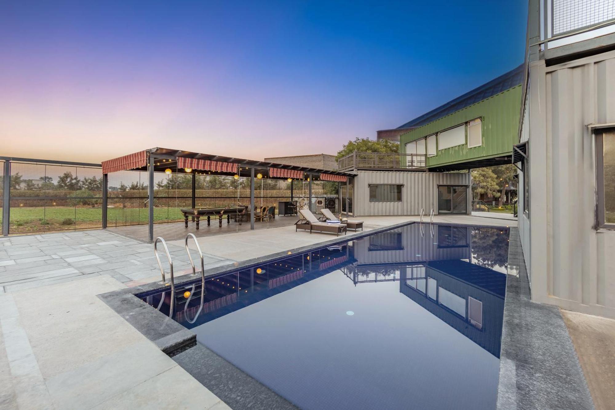 Elivaas Hidden Oasis 4Bhk With Pool, Mud House & Container House Villa Dhauj Exterior foto